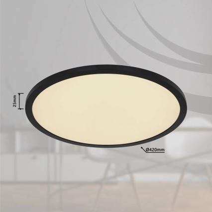 Globo - Plafón de baño LED RGB regulable LED/21W/230V 3000-6000K + control remoto IP44 negro