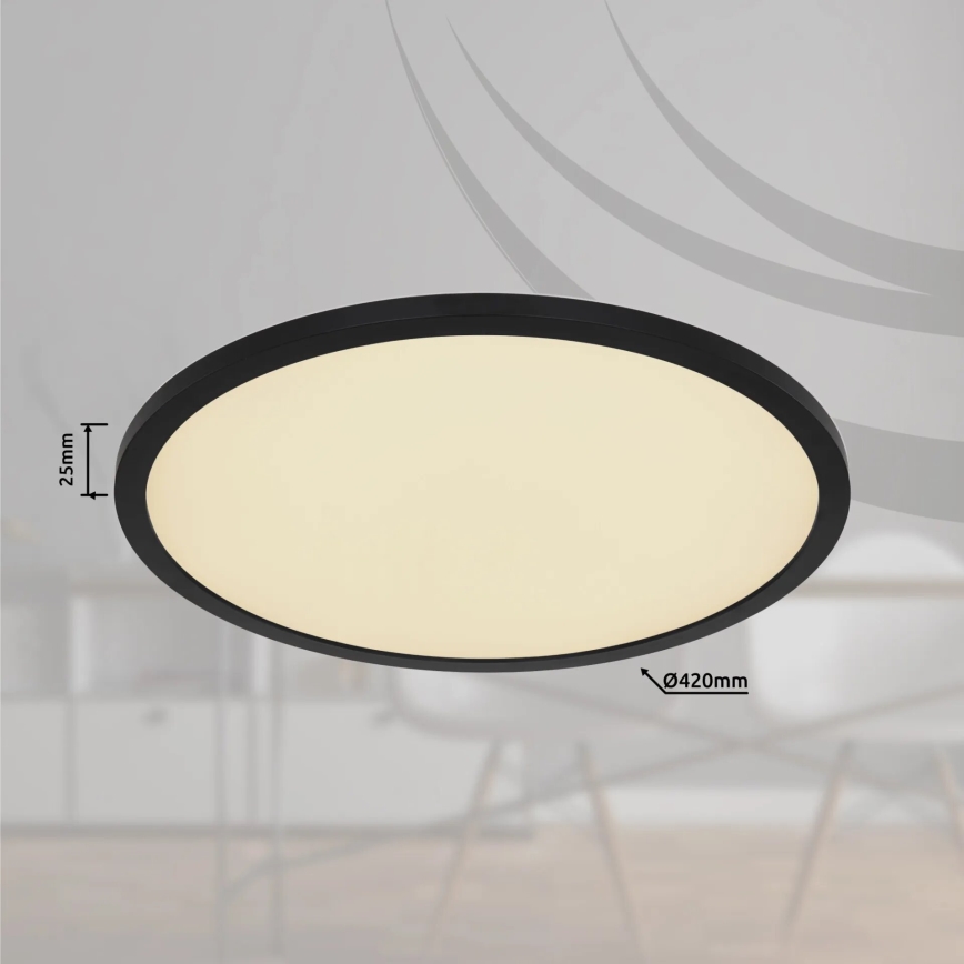 Globo - Plafón de baño LED RGB regulable LED/21W/230V 3000-6000K + control remoto IP44 negro