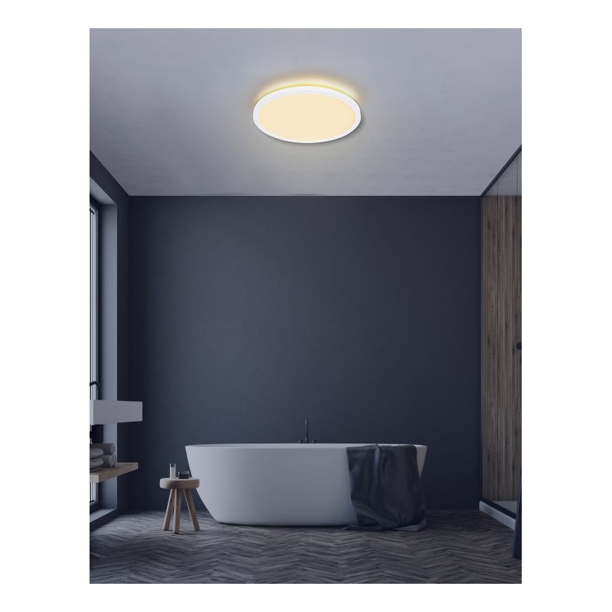 Globo - Luz de techo LED regulable para baño LED/24W/230V diá. 42 cm IP44 blanco