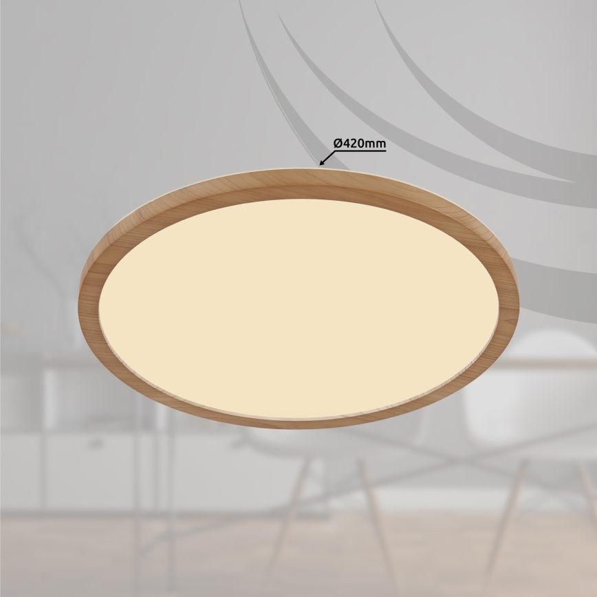 Globo - Luz de techo LED regulable para baño LED/24W/230V diá. 42 cm IP44 marrón