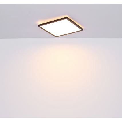 Globo - Luz de techo LED regulable para baño LED/18W/230V 29,4x29,4 cm IP44 negro