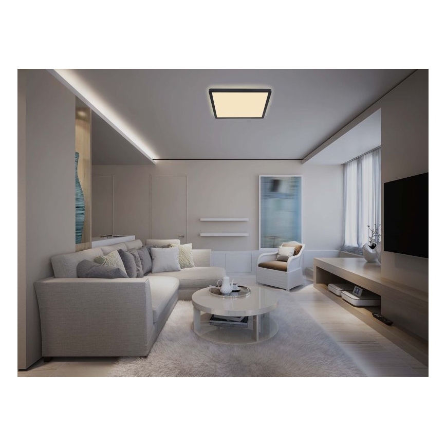 Globo - Luz de techo LED regulable para baño LED/24W/230V 42x42 cm IP44 negro