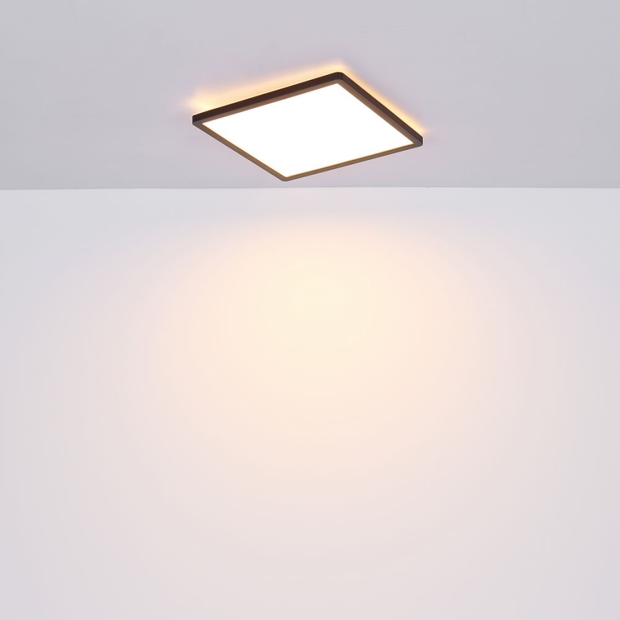 Globo - Luz de techo LED regulable para baño LED/24W/230V 42x42 cm IP44 negro