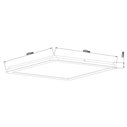 Globo - Plafón de baño LED regulable LED/24W/230V 42x42 cm IP44 blanco