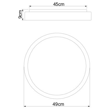 Globo - Plafón LED regulable LED/24W/230V + mando a distancia