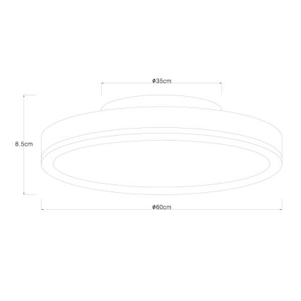 Globo - Plafón LED regulable LED/40W/230V 2700-6500K diá. 60 cm + control remoto marrón/gris