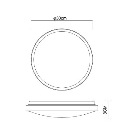 Globo - Plafón LED LED/12W/230V 3000/4500/6000K diá. 30 cm