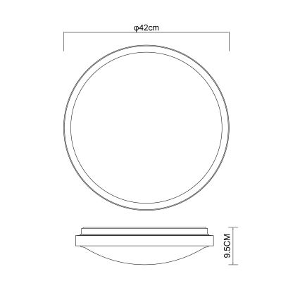 Globo - Plafón LED LED/24W/230V 3000/4500/6000K diá. 42 cm