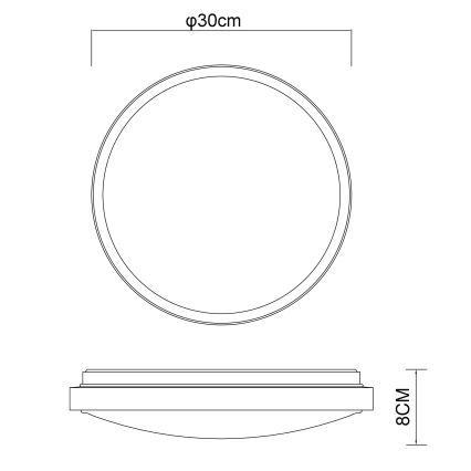 Globo - Plafón LED LED/12W/230V 3000/4500/6000K diá. 30 cm