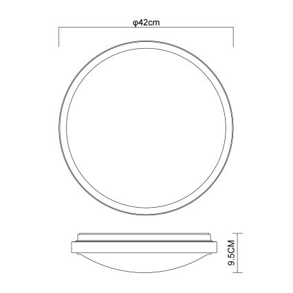 Globo - Plafón LED LED/24W/230V 3000/4500/6000K diá. 42 cm