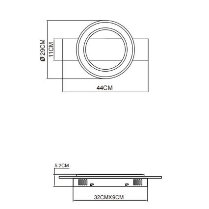 Globo - Plafón LED LED/18W/230V marrón