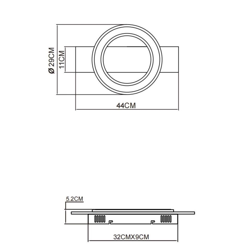 Globo - Plafón LED LED/18W/230V marrón