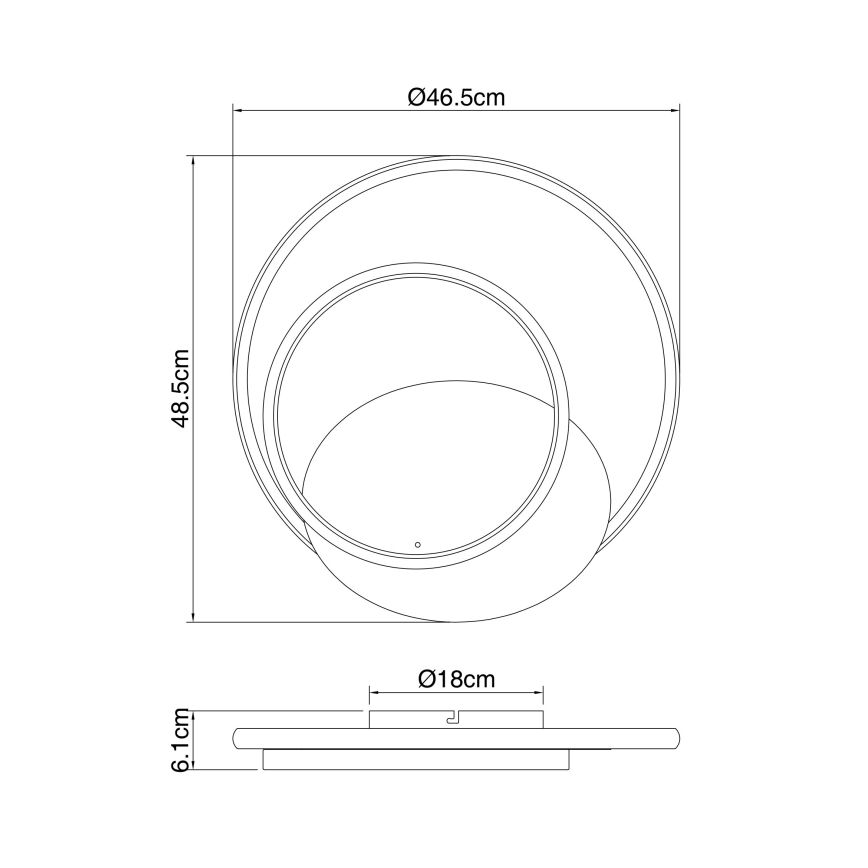 Globo - Plafón LED regulable LED/36W/230V 3000-6000K+ control remoto