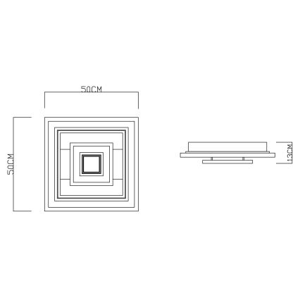 Globo - Plafón LED regulable LED/50W/230V 2700-6000K + control remoto