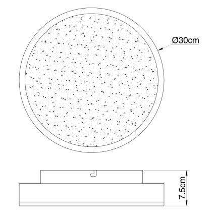 Globo - Plafón LED LED/24W/230V diá. 30 cm negro