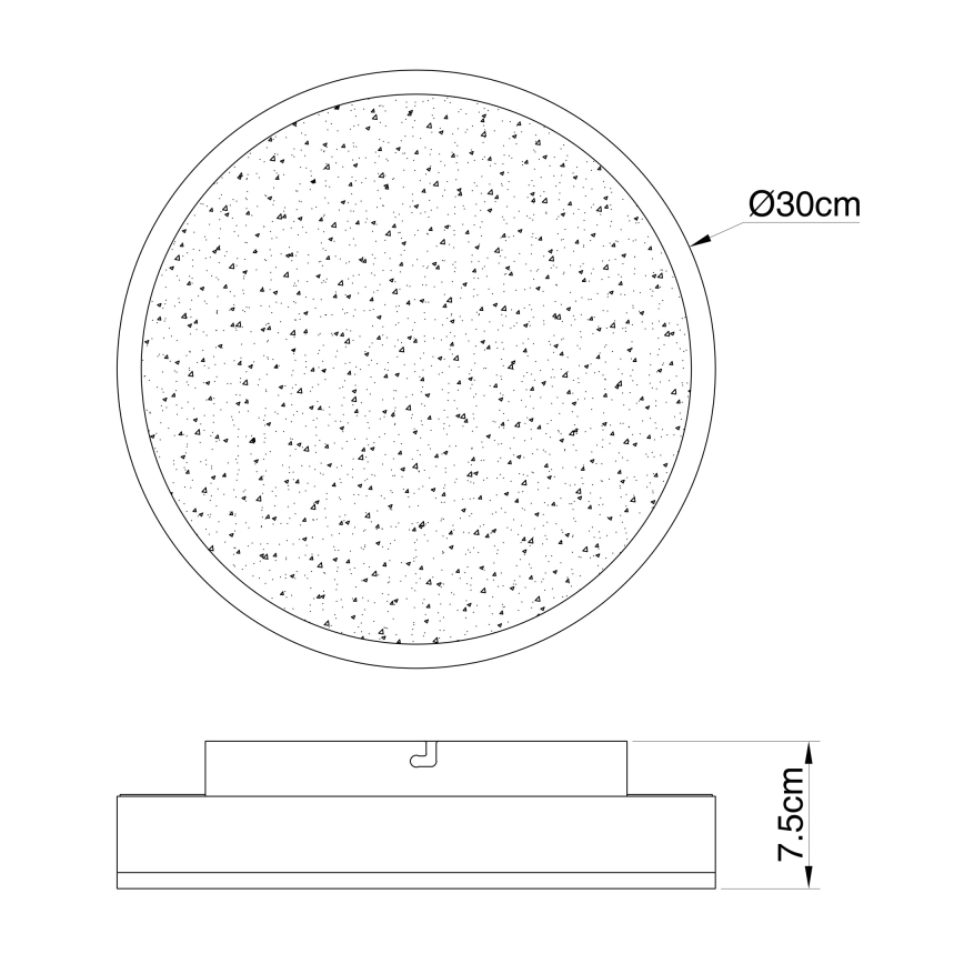 Globo - Plafón LED LED/24W/230V diá. 30 cm negro