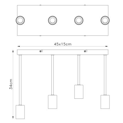 Globo - Lámpara colgante 4xE27/60W/230V