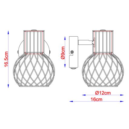 Globo - Foco de pared 1xE27/40W/230V