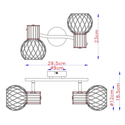 Globo - Foco 2xE27/40W/230V