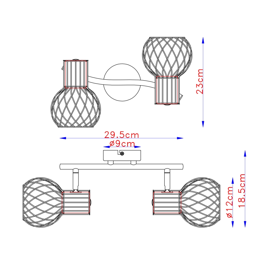 Globo - Foco 2xE27/40W/230V