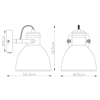 Globo - Foco de pared 1xE27/40W/230V