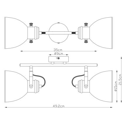 Globo - Foco 2xE27/40W/230V