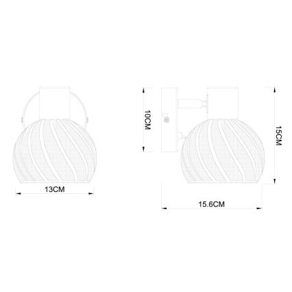 Globo - Foco de pared 1xE27/40W/230V