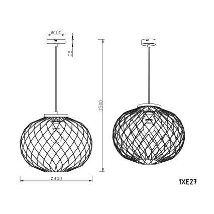 Globo - Lámpara colgante 1xE27/60W/230V