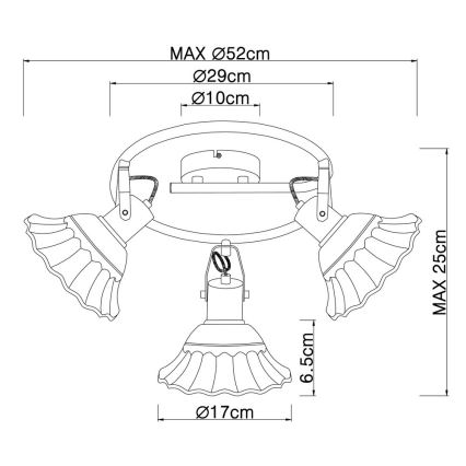 Globo - Foco 3xE27/40W/230V