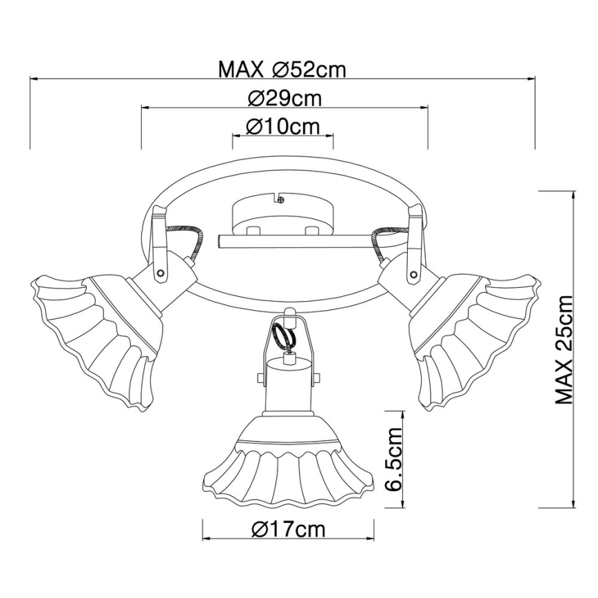 Globo - Foco 3xE27/40W/230V