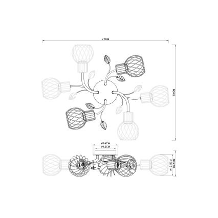 Globo - Lámpara de suspensión 6xE27/40W/230V