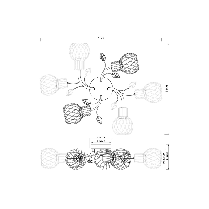 Globo - Lámpara de suspensión 6xE27/40W/230V
