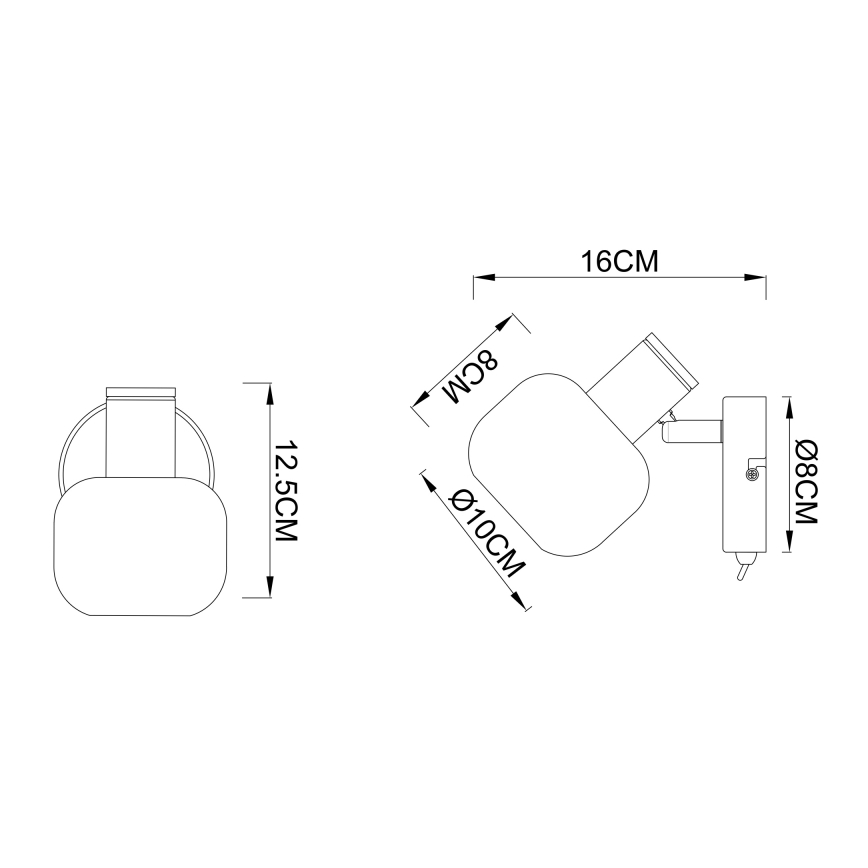Globo 54303-1 - Foco de pared PALLO 1xE14/40W/230V