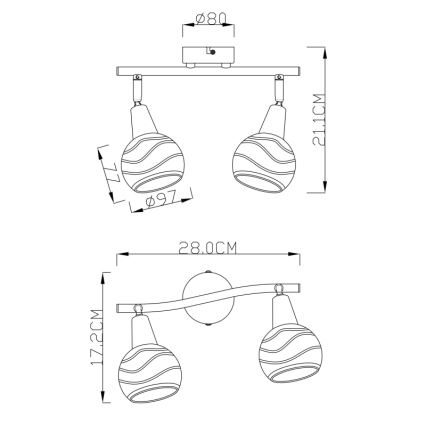 Globo - Foco LED 2xE14/4W/230V