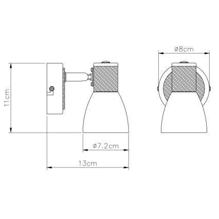 Globo - Foco 1xE14/40W/230V ceniza