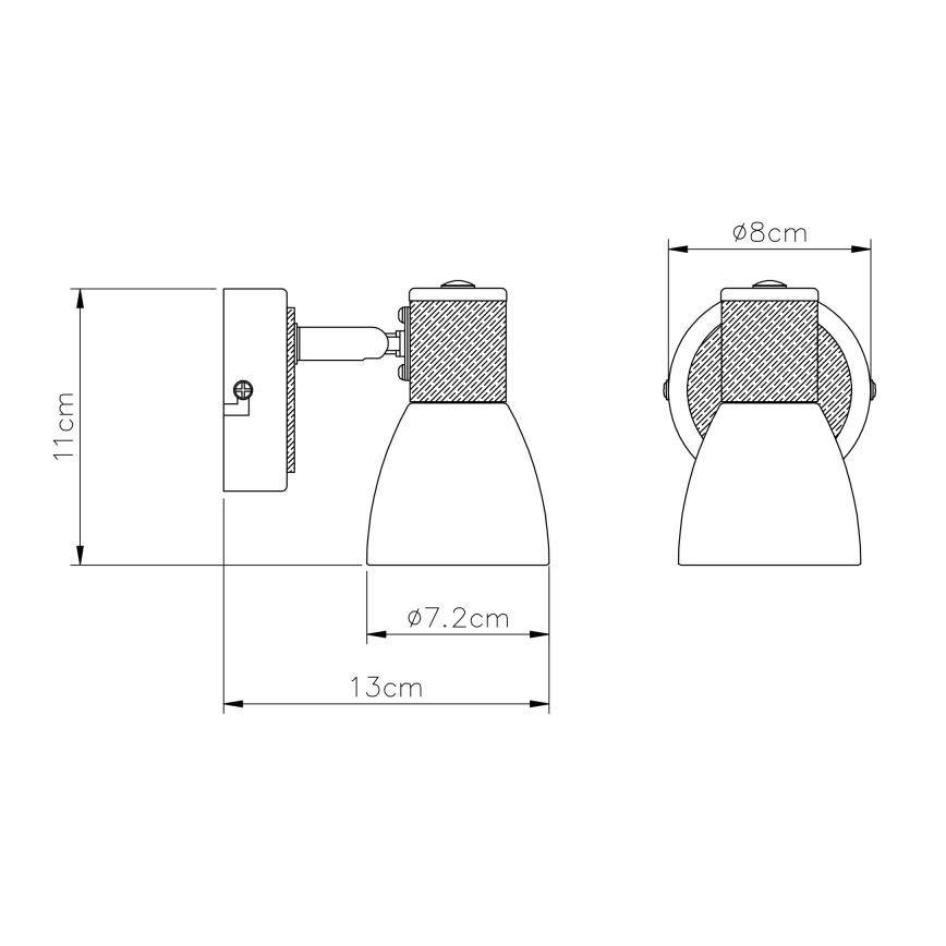 Globo - Foco 1xE14/40W/230V ceniza