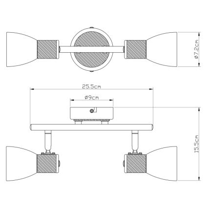 Globo - Foco 2xE14/40W/230V ceniza