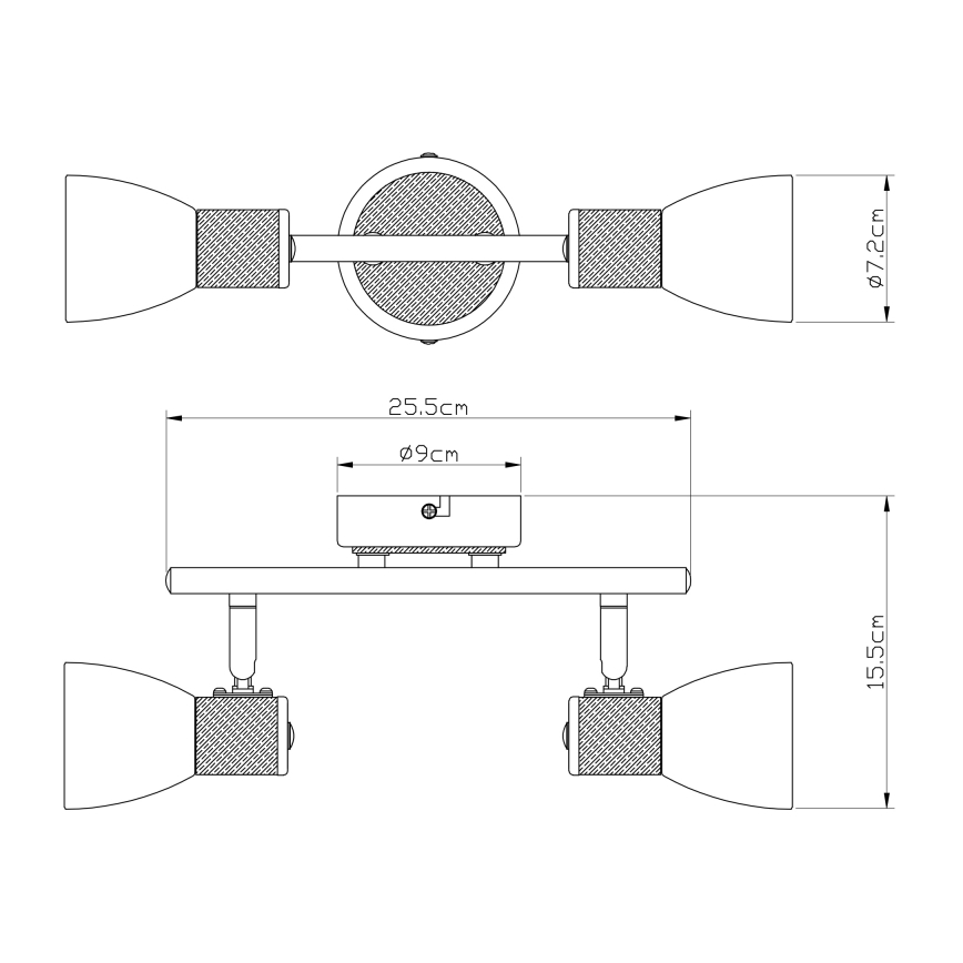 Globo - Foco 2xE14/40W/230V ceniza