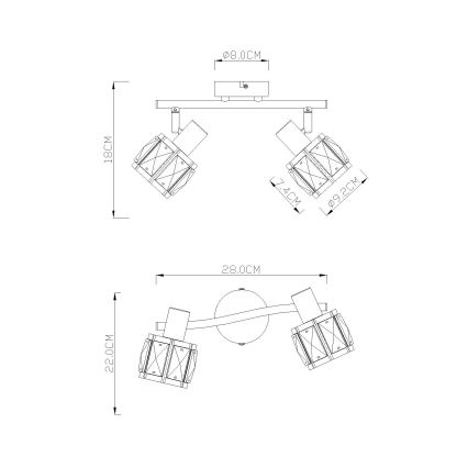 Globo - Foco 2xE14/40W/230V