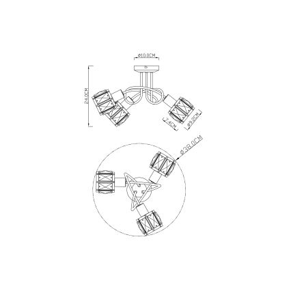 Globo - Lámpara de araña de luces de superficie 3xE14/40W/230V