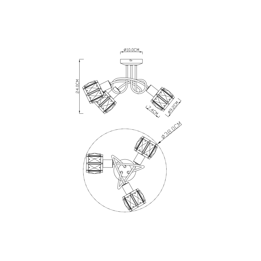 Globo - Lámpara de araña de luces de superficie 3xE14/40W/230V