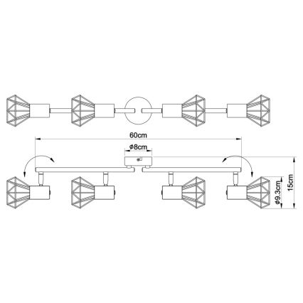 Globo 54802-4 - Foco XARA I 4xE14/40W/230V