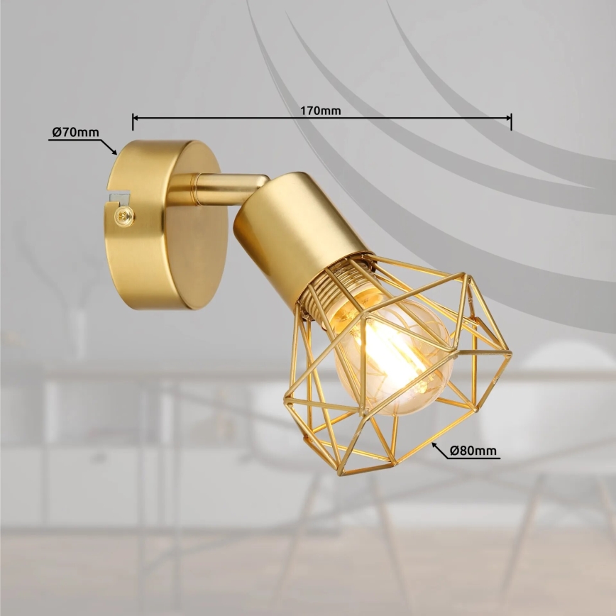 Globo - Foco de pared 1xE14/40W/230V dorado