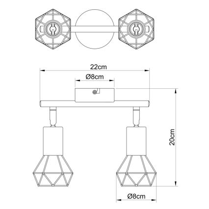 Globo - Foco 2xE14/40W/230V