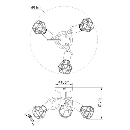 Globo - Lámpara de techo 3xE14/40W/230V