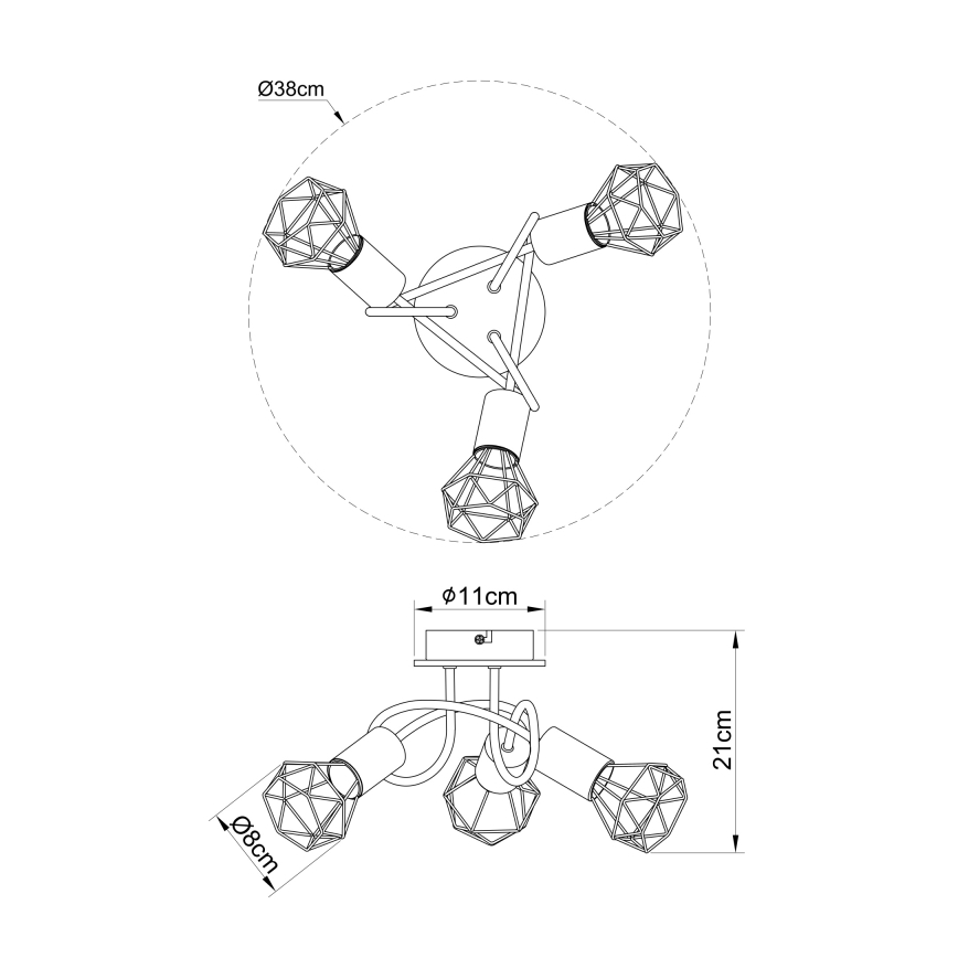 Globo - Lámpara de suspensión 3xE14/40W/230V