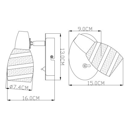 Globo 54985-1 - Foco ROY 1xE14/40W/230V