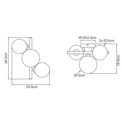 Globo - Lámpara de techo LED RIHA 3xG9/3,5W/230V