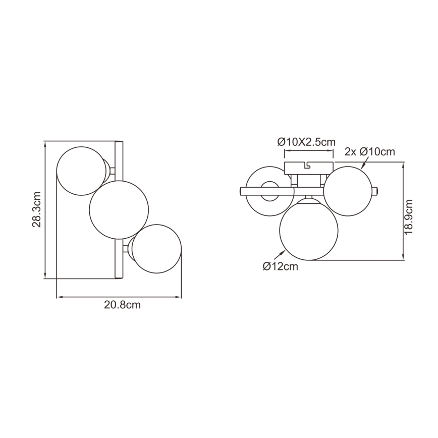 Globo - Lámpara de techo LED RIHA 3xG9/3,5W/230V