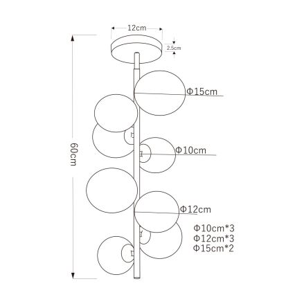 Globo - Lámpara de araña LED en poste 8xG9/3W/230V